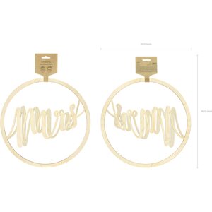 Hanging decoration Mr Mrs, 38cm 1ctn/10pkt 1pkt/2pc.