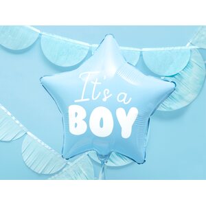 Foil Balloon Star - It's a boy, 48cm, light blue