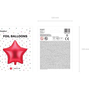 Tähti tavallinen foliopallo, 48 cm, satiinipunainen