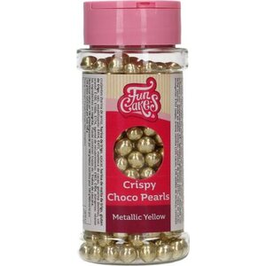 FunCakes FunCakes Crispy Choco Pearls - Metallic Yellow 60g