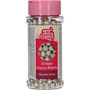 FunCakes FunCakes Crispy Choco Pearls - Metallic Silver 60g