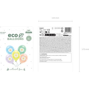 Eco Balloons 30 cm, Daisy, mix: 1pkt/5pc.