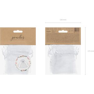 Organza pouches, white, 10cm: 1pkt/10pc.