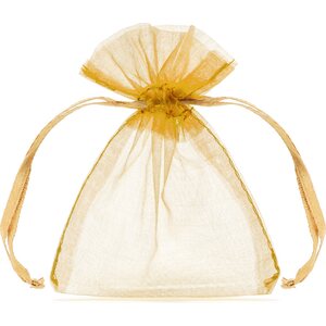 Organza pouches, gold, 10cm: 1pkt/10pc.