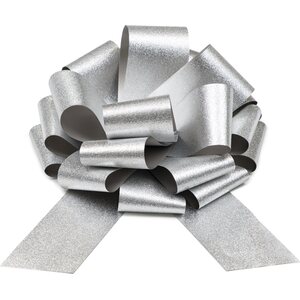 DIY decorative bow, silver, 30 cm