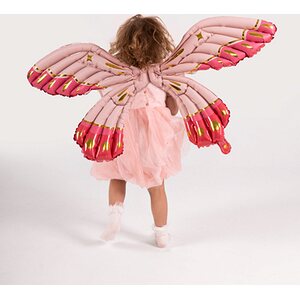 Foil Balloon Butterfly Wings, Matte Pink, 102 x 50 cm