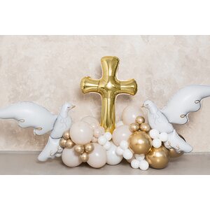 Foil balloon Cross, 103.5x74.5 cm, gold