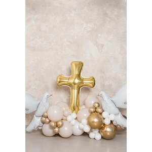 Foil balloon Cross, 103.5x74.5 cm, gold