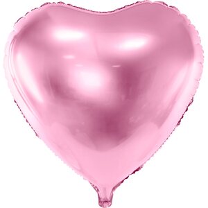 Sydän tavallinen foliopallo, 45 cm, vaaleanpunainen
