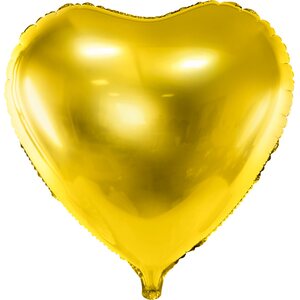 Sydän tavallinen foliopallo, 45 cm, kulta