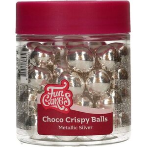 FunCakes Choco Crispy Balls Metallic Silver 130g