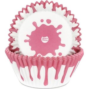 House Of Marie Baking Cup Drip Pink pk/50
