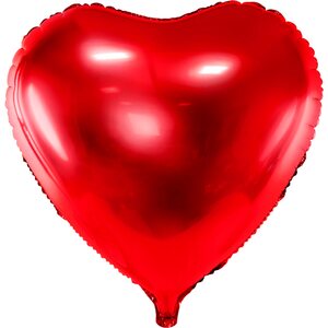 Sydän tavallinen foliopallo, 45 cm, punainen