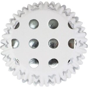 PME Foil Lined Baking Cups Silver Polka Dot pk/30