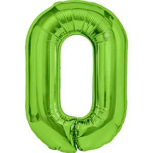 Foil balloon number 0 green 100cm