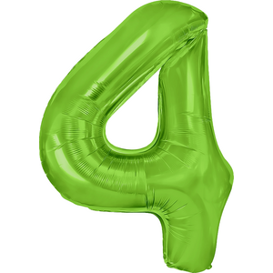 Foil balloon number 4 green 100cm