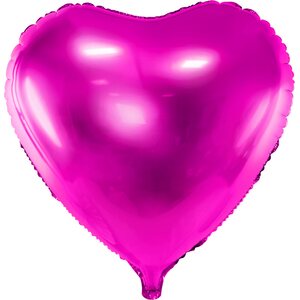 Sydän tavallinen foliopallo, 45 cm, tumma pinkki