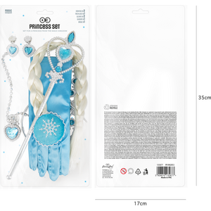 Princess outfits, silver and blue, 9 pieces.