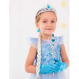 Princess outfits, silver and blue, 9 pieces.
