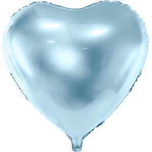 Sydän tavallinen foliopallo, 45 cm, taivaansininen