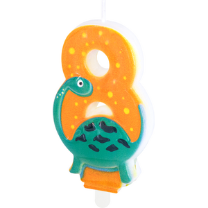 Dinosaurs-cake candle number 8