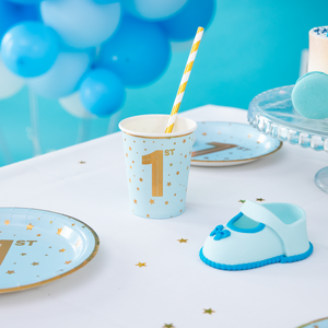 Blue mug with gold stars Year old 220ml 6 pcs.