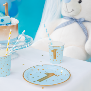 Blue mug with gold stars Year old 220ml 6 pcs.