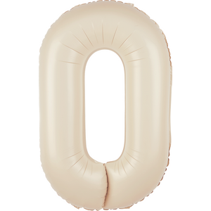 Foil balloon number 0, cream, 100 cm