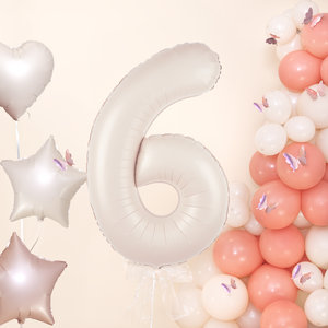 Foil balloon number 6, cream, 100 cm