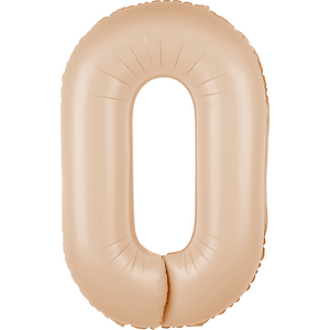 Foil balloon number 0, caramel, 100 cm