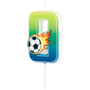 Football cake candle number 0