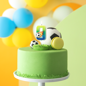 Football cake candle number 0