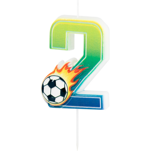 Football cake candle number 2