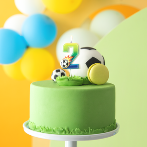 Football cake candle number 2