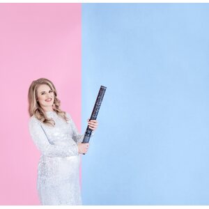 Gender reveal confetti cannon - Ready to pop, blue, 60cm