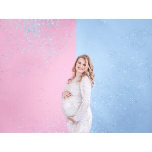 Gender reveal confetti cannon - Ready to pop, blue, 60cm