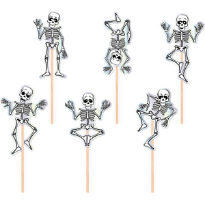 Halloween Skeleton Toppers 6 pcs. mix