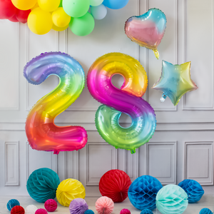 Foil balloon number 7, rainbow, 100 cm