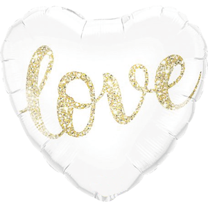 Folio Balloon Heart Love white 18 inches