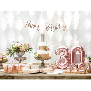 Banner Happy Birthday, rose gold, 16.5x62cm