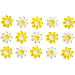 Decora 15 DAISIES YELLOW AND WHITE SUGAR DECORATIONS