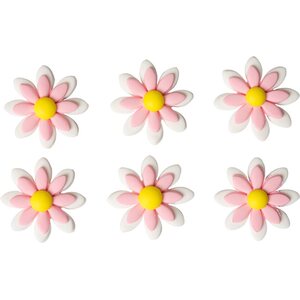 Decora 6  TWO TONE DAISIES PINK SUGAR DECORATIONS