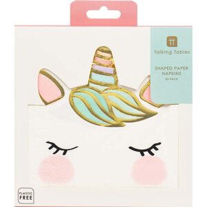 WE HEART UNICORN SHAPED NAPKIN 20PK