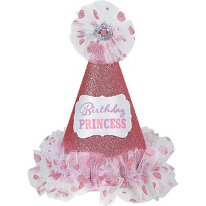 Party Cone Hat Birthday Princess Paper / Fabric Height 22.8 cm