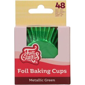 FunCakes Foil Baking Cups Metallic Green pk/48