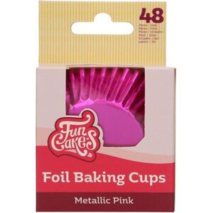 FunCakes Foil Baking Cups Metallic Pink pk/48