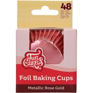 FunCakes Foil Baking Cups Metallic Rose Gold pk/48