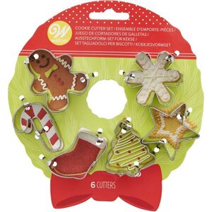 Wilton Mini Cookie Cutter Set Wreath Mini Set/6