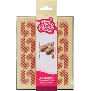 FunCakes Chocolate Decorations Candy Cane Set/24