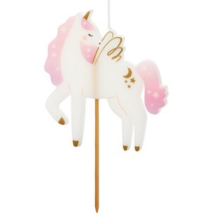 Birthday candle Unicorn, 9 cm, mix